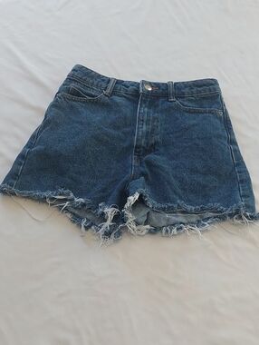 Zara Denim Frayed Hem Women's Shorts - Blue .Size 2